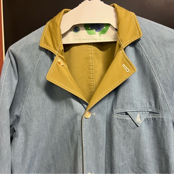 STAUD Yellowstone reversible cotton-blend twill and chambray jacket Size Small - Picture 11 of 15